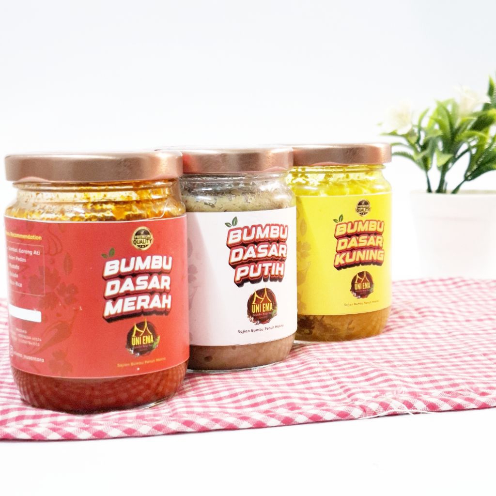 

UNI EMA Combo Mix Bumbu Dasar Putih / Merah / Kuning - homemade Alami & non MSG
