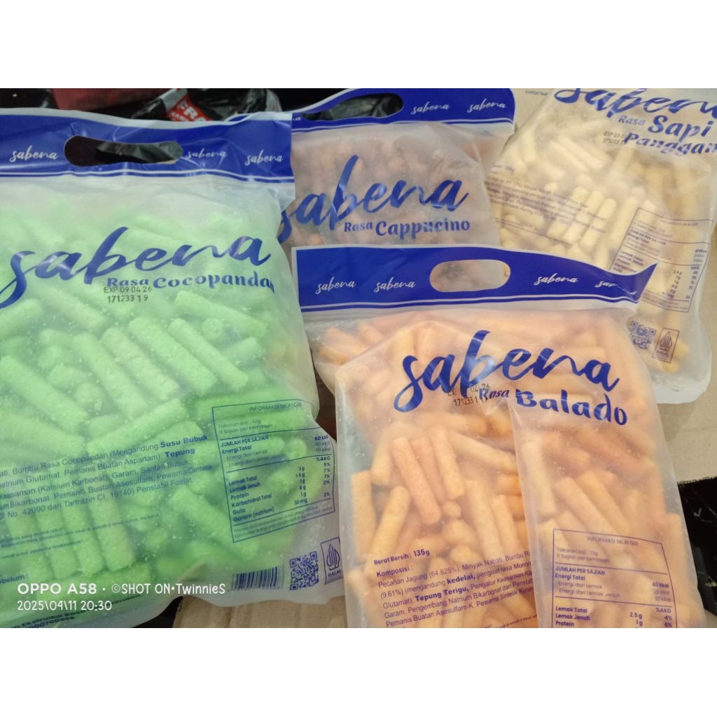 

sabena(jagung bakar,balado,pandan)