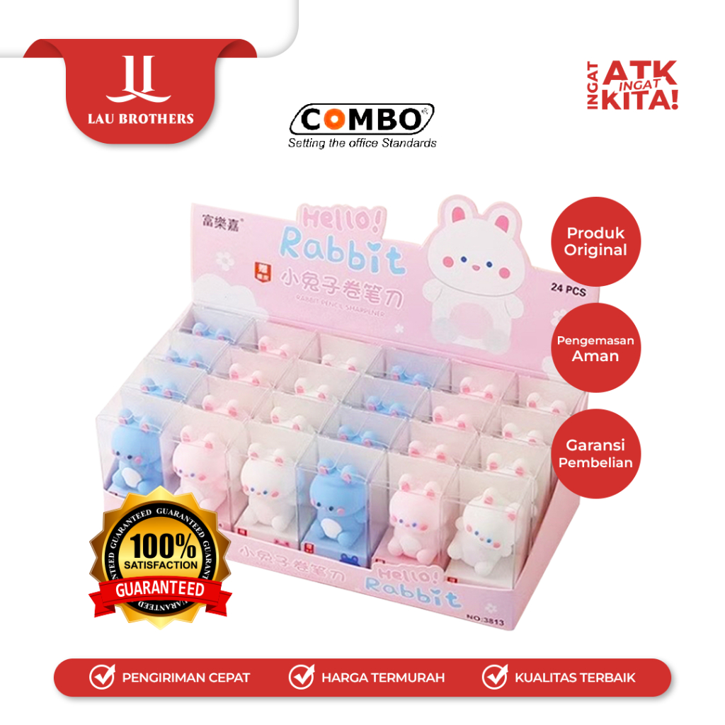 

COMBO RAUTAN TANGAN/ PENCIL SHARPENER RABBIT 3813 (1PC)