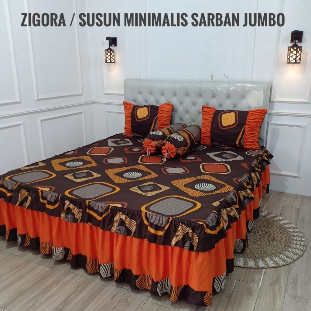 sprei Rumbai Susun minimalis Sarban jumbo UK 160x200x20
