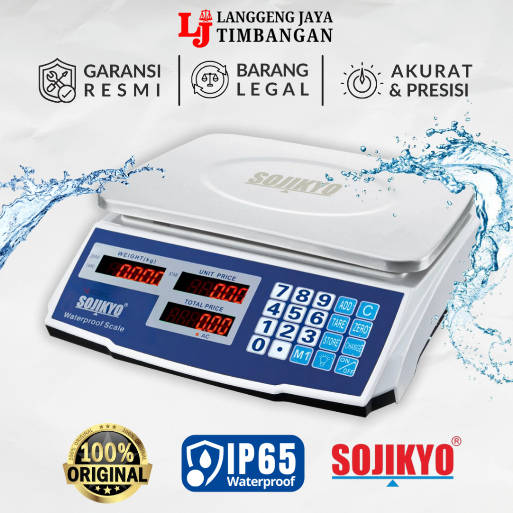 Sojikyo Timbangan Digital Buah Sembako Laundry ACS 30KG Waterproof