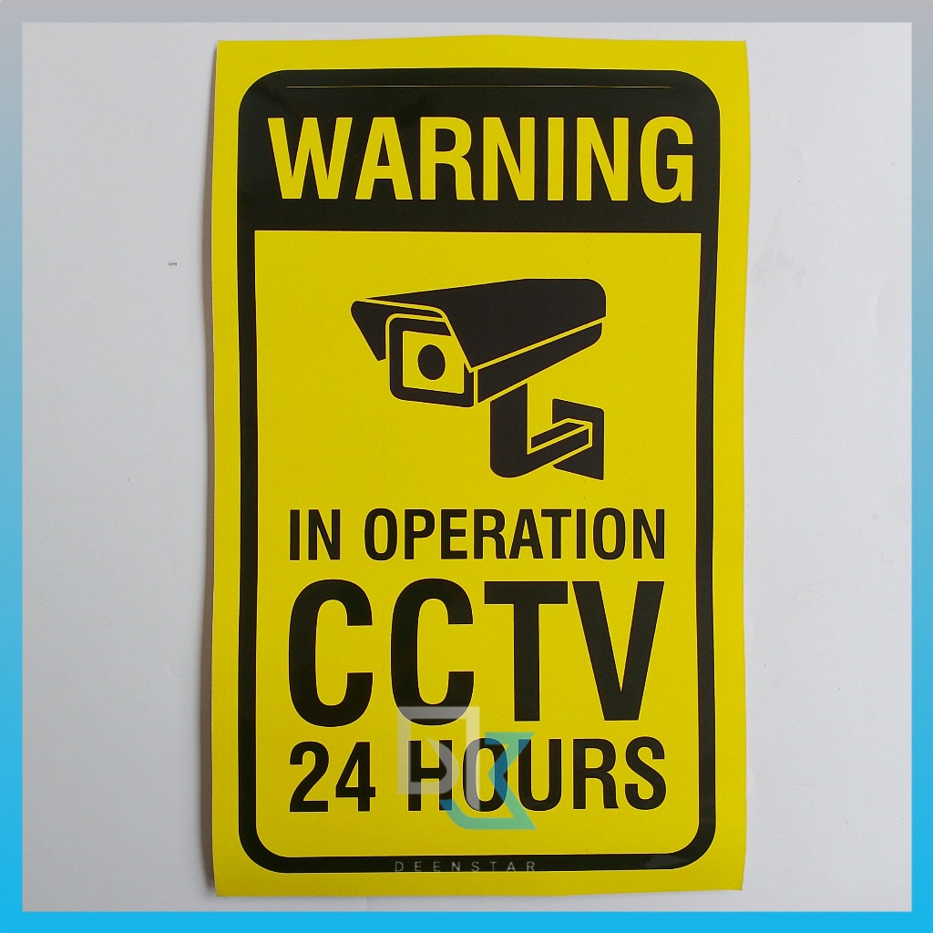 

Stiker Warning CCTV in Operatio 24 Hours, Dipantau CCTV 24 Jam, Keamanan , Stiker Vinyl