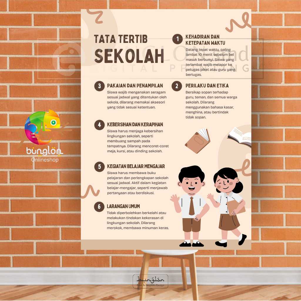 

Poster Tata Tertib Sekolah Model Coklat
