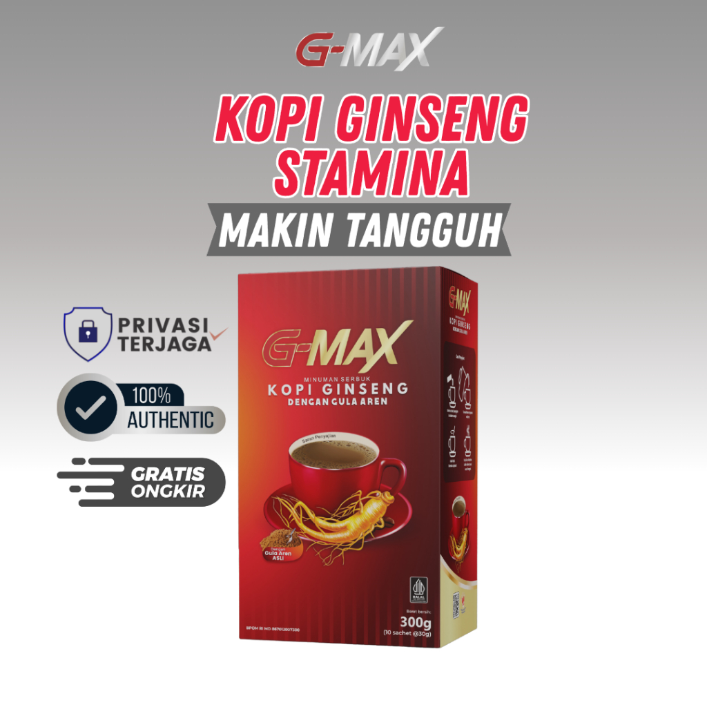 

Kopi Gmax Minuman Penambah Stamina Pria Kuat Tahan Lama Aman Sudah Bpom Halal