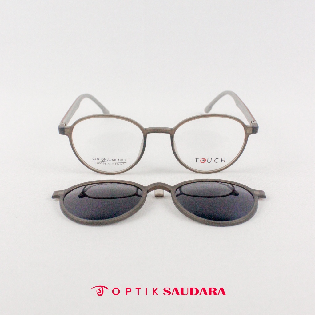 Optik Saudara - Kacamata Pria Model Bulat ElegantF TC3096 C4 49 CLIP ON
