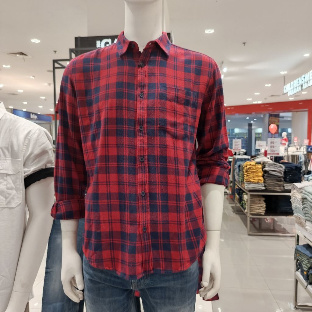GAB'S Kemeja kotak lengan panjang Pria Dewasa Size S - L
