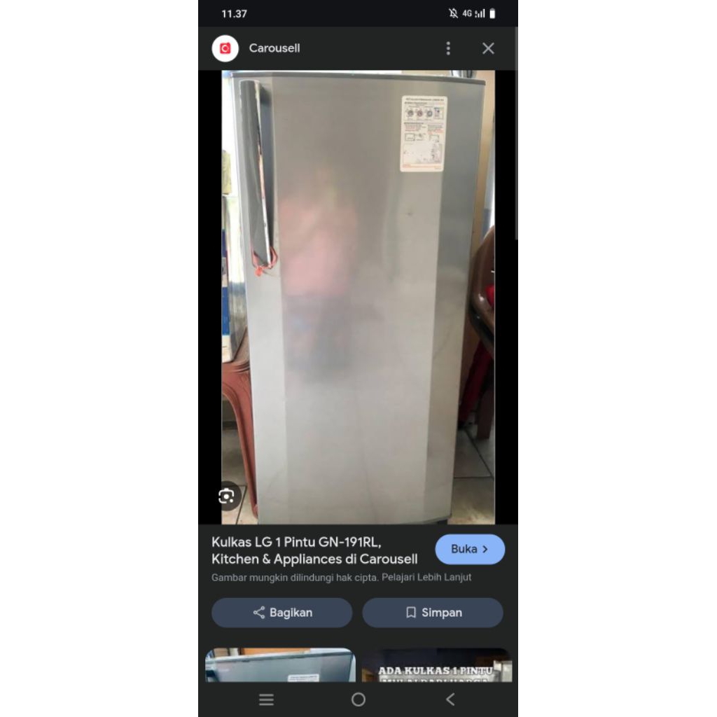 rak kulkas LG 1 pintu