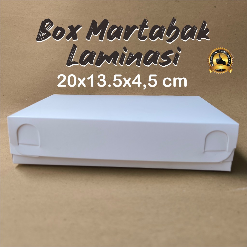 

Box Martabak / Roti Bakar Ivory/Putih LAMINASI Polos 20 x 13,5 x 4,5 Kemasan / Dus Roti Premium
