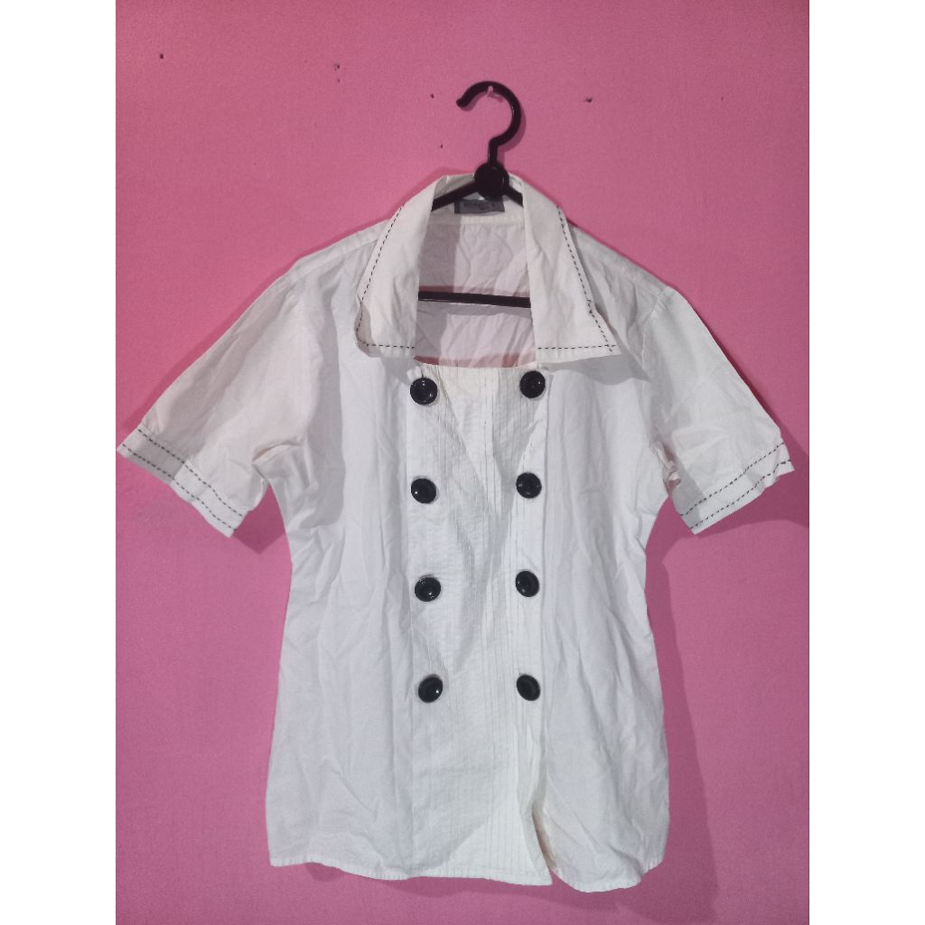 (Baca Deskripsi) kemeja wanita putih | kemeja bekas | kemeja preloved | atasan wanita