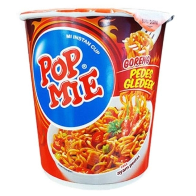 

Pop Mie Mi Instan Cup Goreng Pedes Gledek Ayam Pedas isi 75 gram