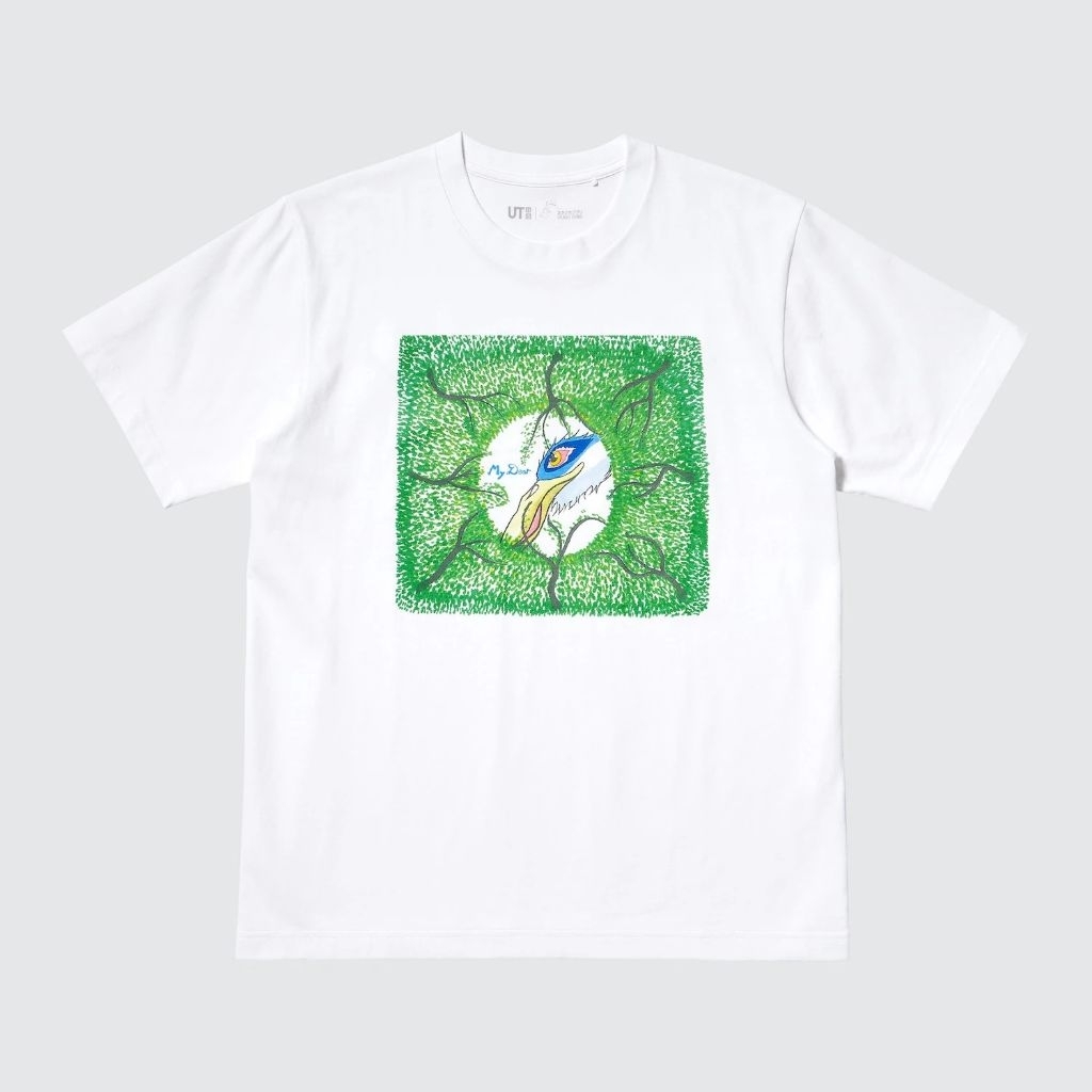 Tshirt Uniqlo x Studio Ghibli (Boy and Heron) | UT Studio Ghibli Kaos Lengan Pendek - Putih