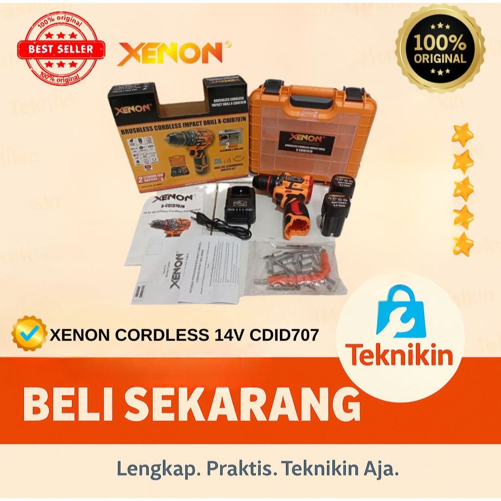 Xenon CDID700 Mesin Bor Baterai 14v Impact Drill Cordless / CDID-707