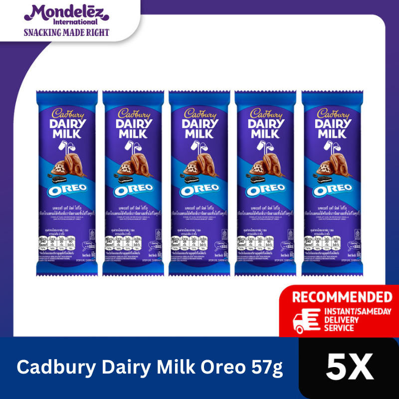 

Cadbury Oreo 57G Multipack 5pcs - Cokelat Susu isi Biskuit dan Krim Oreo | Coklat Milk Camilan Creamy, Lezat, Berkualitas