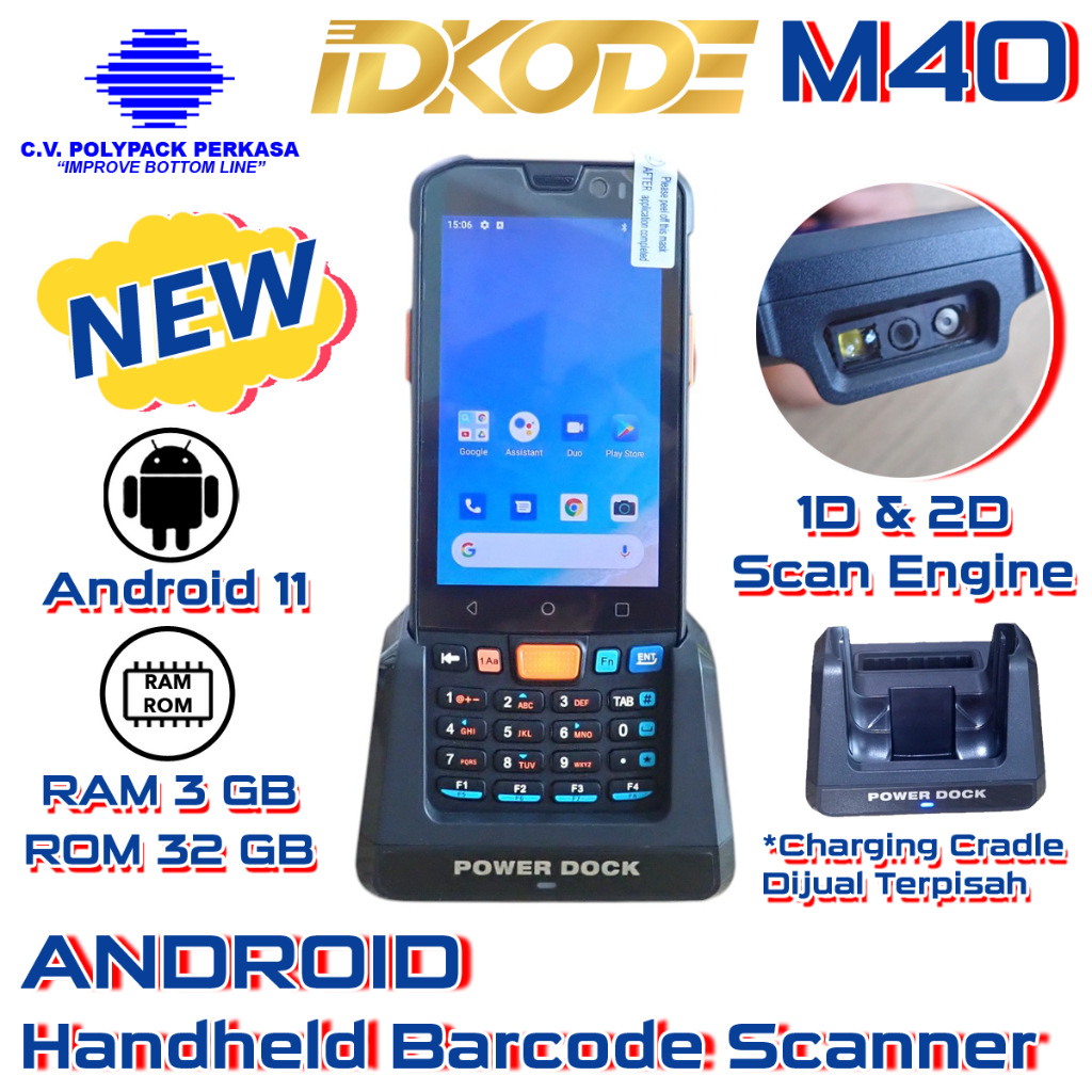IDKODE M40 2D BARCODE SCANNER PDT PDA Android Handheld Barcode Scanner