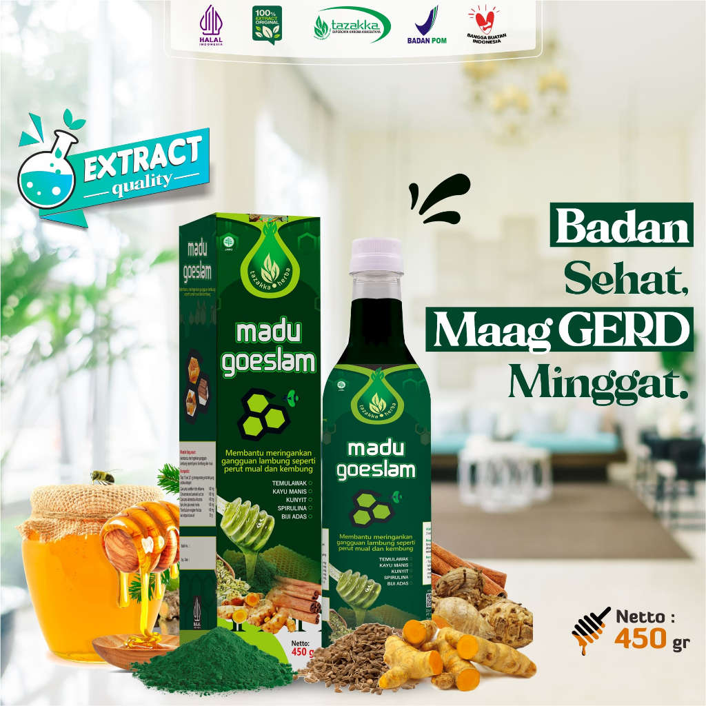 

Madu Goeslam [Tazakka] - Madu Untuk Asam Lambung dan GERD Maag Kronis Herbal Asli - Madu Herbal Untuk Pencernaan