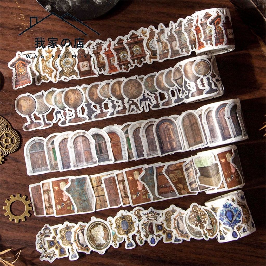 

STIKER FLAKE 50 PCS Dissipated Trace Retro Objects Roll Deco Stickers / Sticker Roll