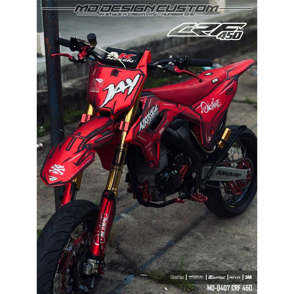 0407 (COD) Sticker Decal CRF 450 FullBody Bebas Request Terbaru - Sticker Premium CRF Terbaru - Stic