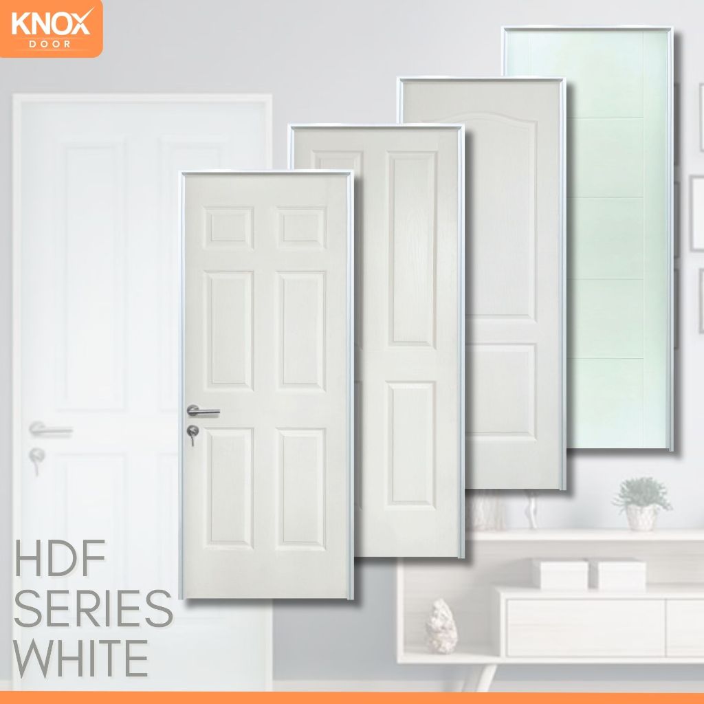 KNOX DOOR SERIES WHITE | MODEL ROMA l COMO l MILANO l CATANIA l 36x820x2100mm l KUSEN ALUMUNIUM WHIT