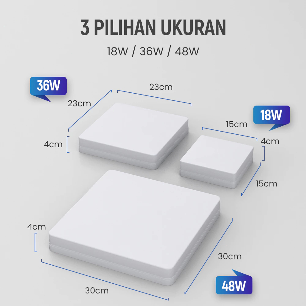 Ready Stok48/36/18W Lampu LED Plafon / Lampu Plafon Minimalis / Lampu Kotak / Lampu Kamar