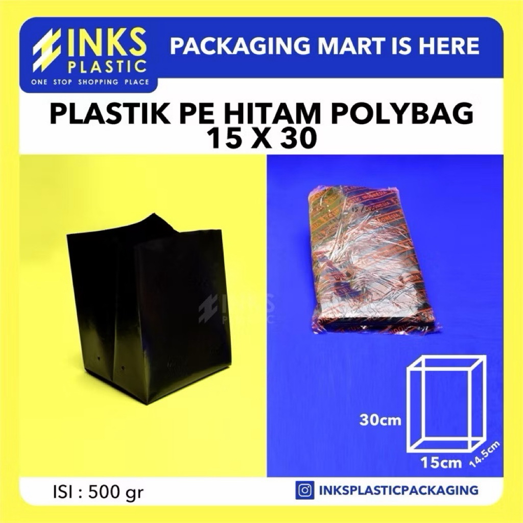 POLYBAG PLASTIK TANAMAN 15x30