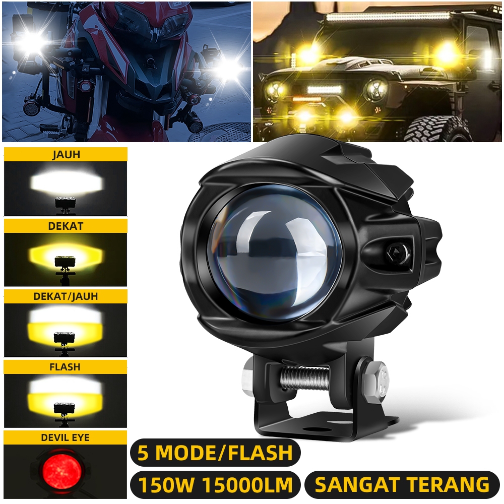 Lampu Mobil Laser Mini Lampu Tembak Lampu Tembak Laser Tahan Air Lampu Depan LED 5 Warna Lampu Depan