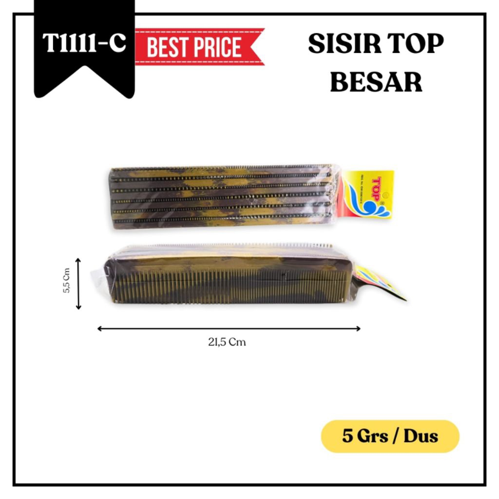 (1 Lusin ) SISIR TOP BESAR COKLAT / SISIR LURUS MURAH
