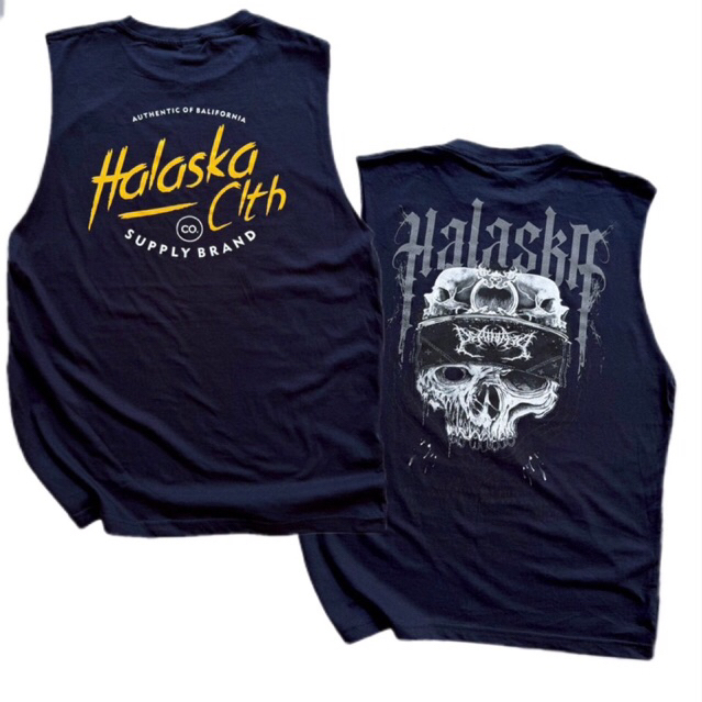 Baju Kaos Singlet Tanpa Lengan Halaska Terbaru Warna Navy