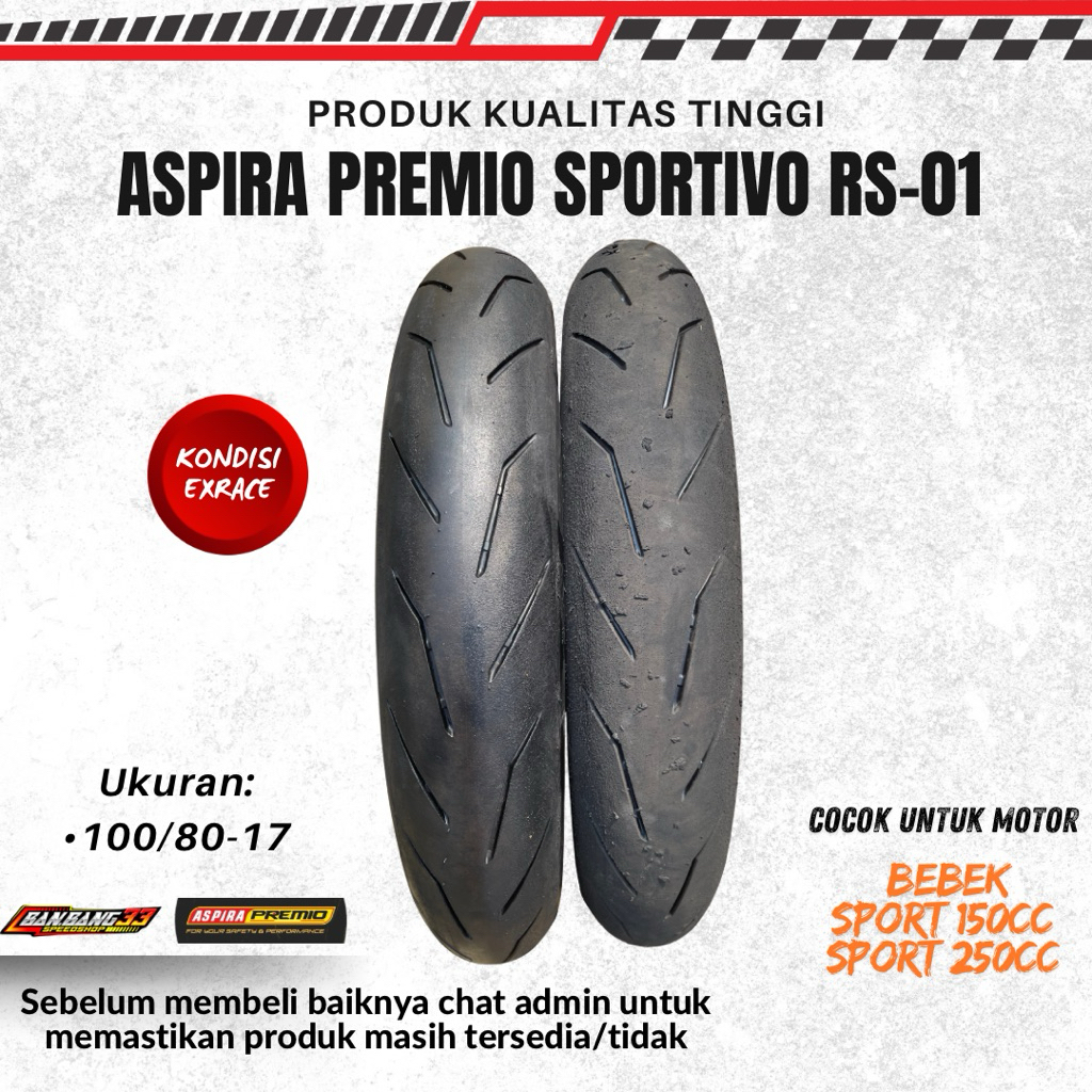 Ban Motor Balap bebek Aspira Premio Sportivo RS-01 100/80-17(Exrace)