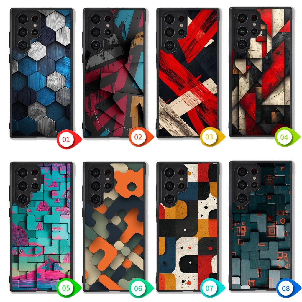 Case Samsung Galaxy S25 S24 S23 S22 S21 S20 Note 20 10 Ultra Plus FE Edge Geometric Abstract IC0051