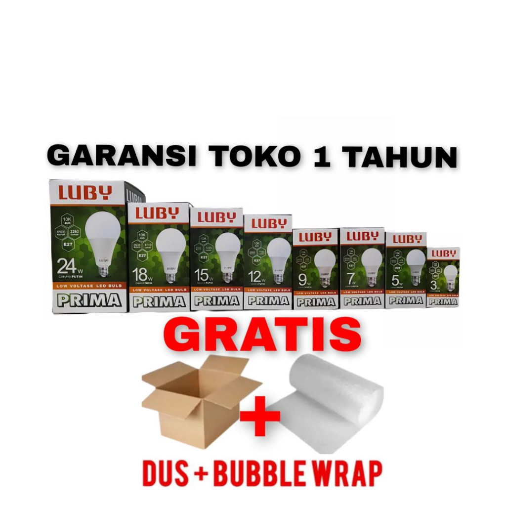 Lampu LED Luby PRIMA Garansi 1 tahun Lampu Luby