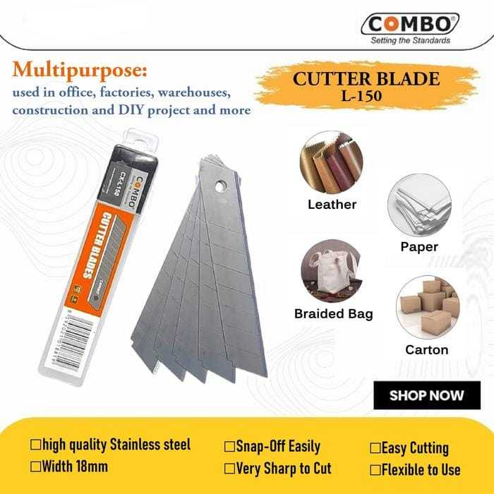 

Isi / Refill / Pisau Cutter Combo Besar L-150 (18mm)