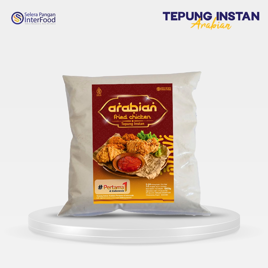 

Selera Pangan Interfood Tepung Bumbu Fried Chicken Arabian khas Timur Tengah 1kg NEW!