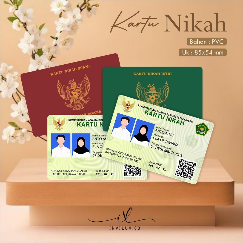 CETAK KARTU NIKAH PVC - DIGITAL WEDDING CARD