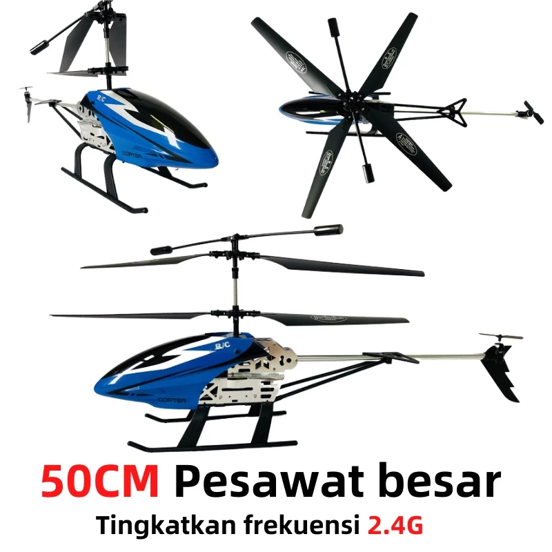 Pesawat ukuran besar 2.4G Remote Control F528 4CH 50CM Helicopter Baterai 1000mAh Alloy LED