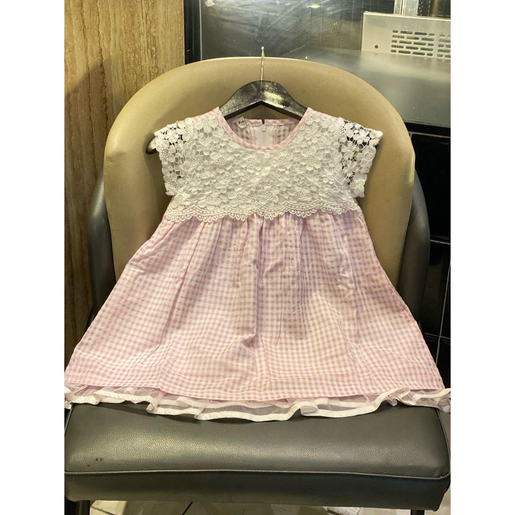 PRELOVED PL dres dress gaun blous blouse katun katbol bordir baby bayi anak tanggung size 7 4T 5T 6T