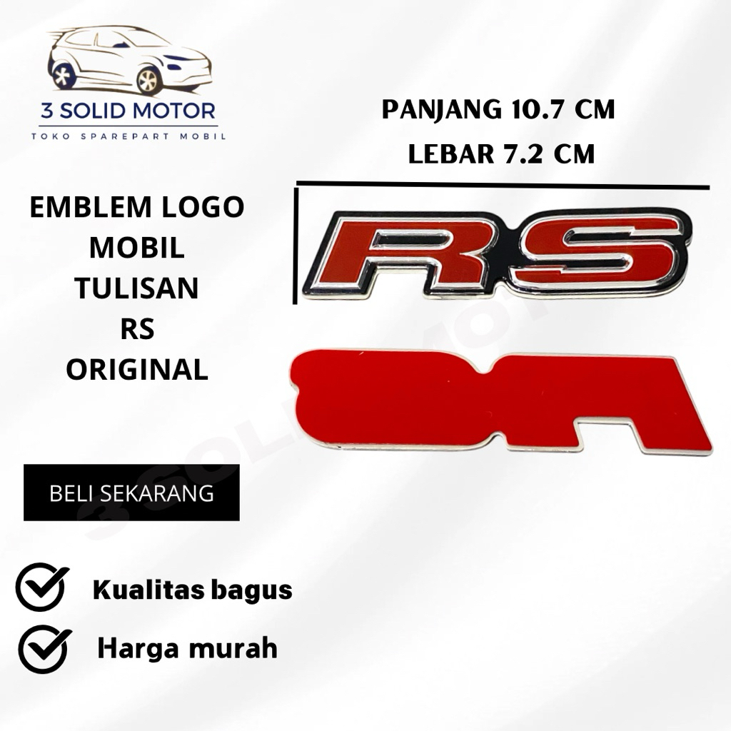 EMBLEM LOGO MOBIL HONDA RS ORIGINAL
