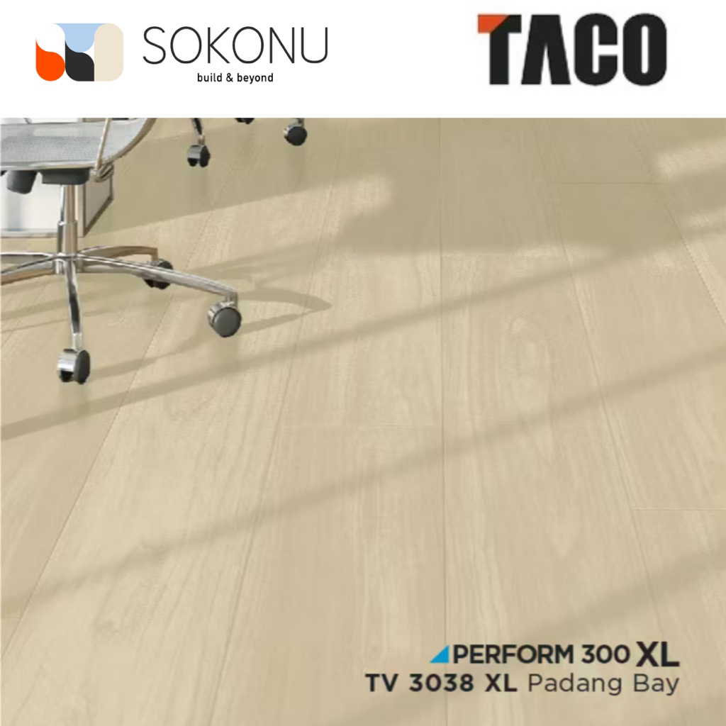 TACO Lantai Vinyl XL 3mm Motif Batu per 1 Box (Isi 8 lembar / 3,34 m²) - TV 3038 XL Padang Bay