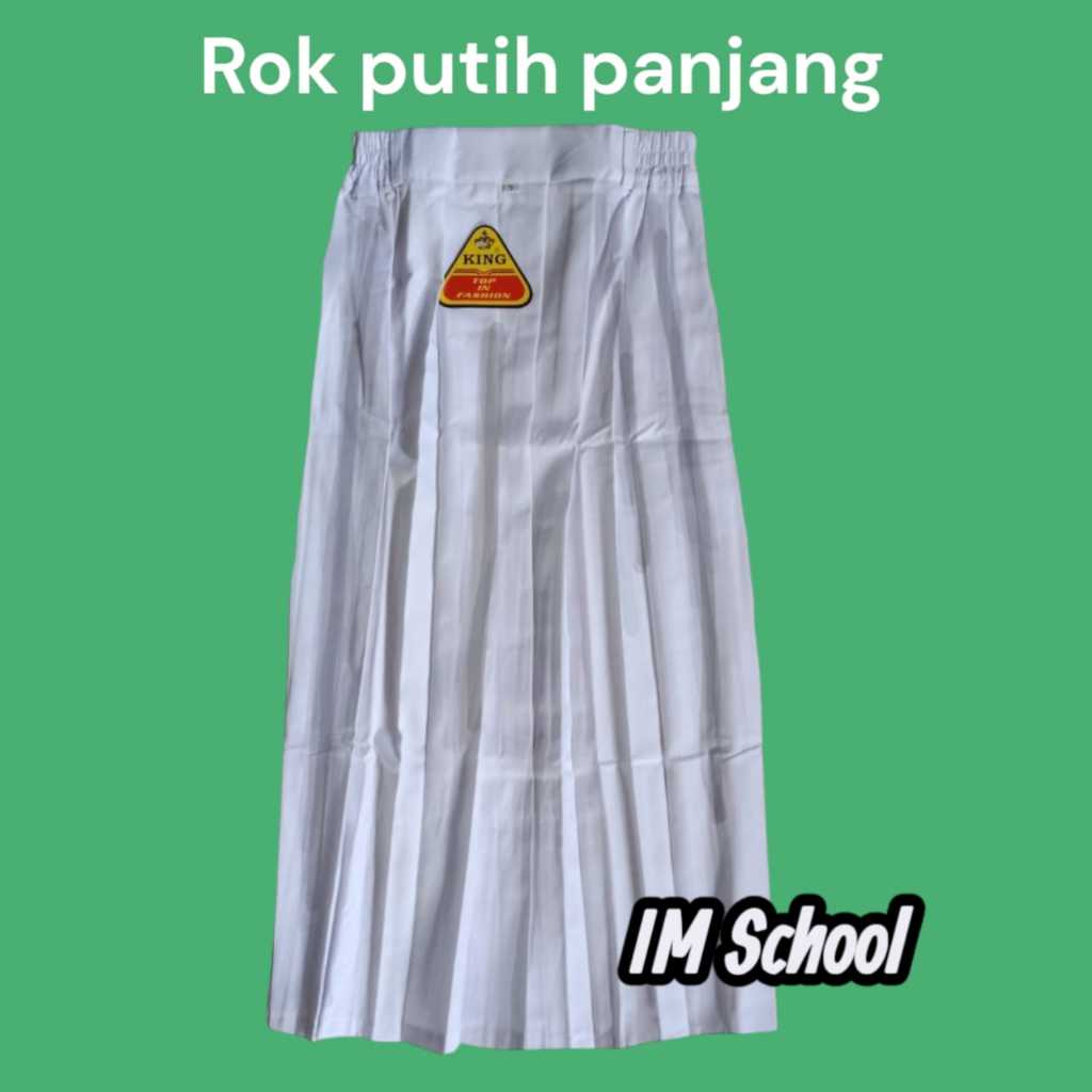 Rok Panjang Warna Putih Sekolah Dasar SD SMP SMA Usia 5-20thn Size JUMBO