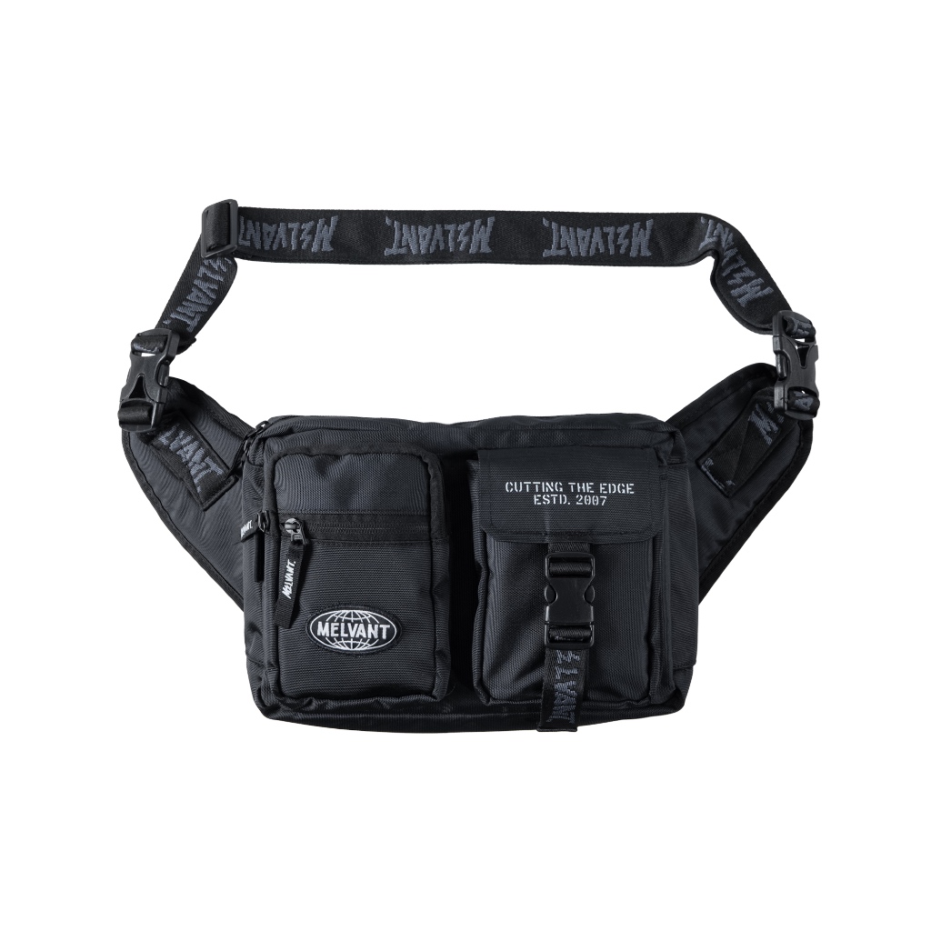 Melvant - MFP Joel Black Fanny Pack | Tas Slingbag Hitam Pria