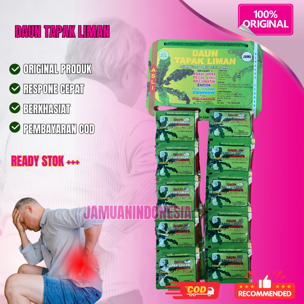 

Daun Tapak Liman Kapsul Asam Urat Original 100%