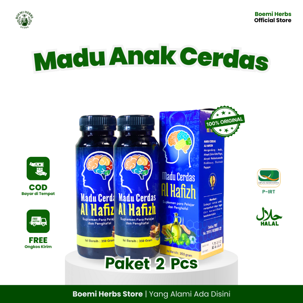

[PAKET 2 BOTOL] Madu Cerdas Al Hafizh – Madu Herbal untuk Anak Pintar, Nafsu Makan & Daya Ingat Otak
