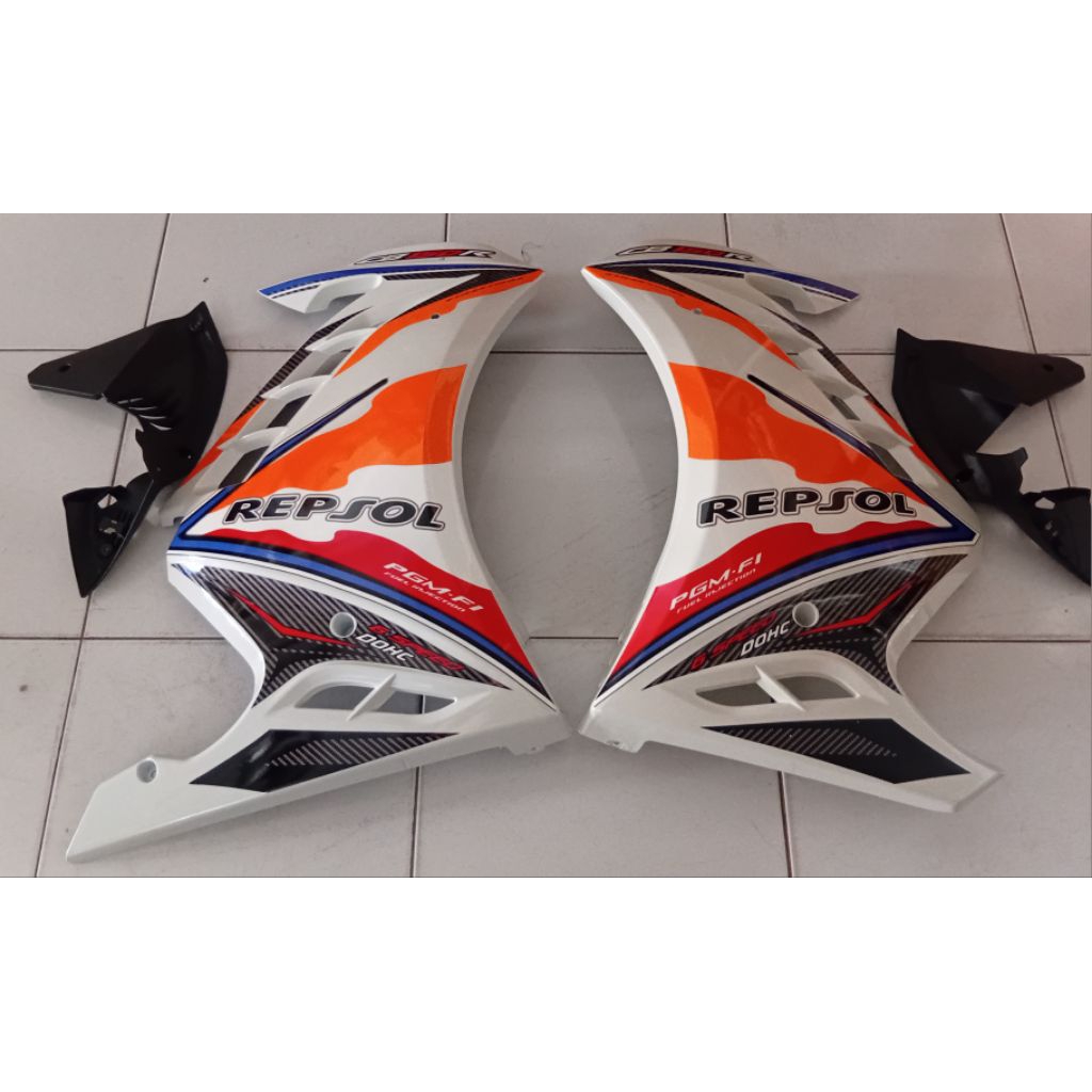 Semi fairing CB150R Old Dibawah tahun 2013 Warna Putih Orange bahan plastik ABS import berkualitas k