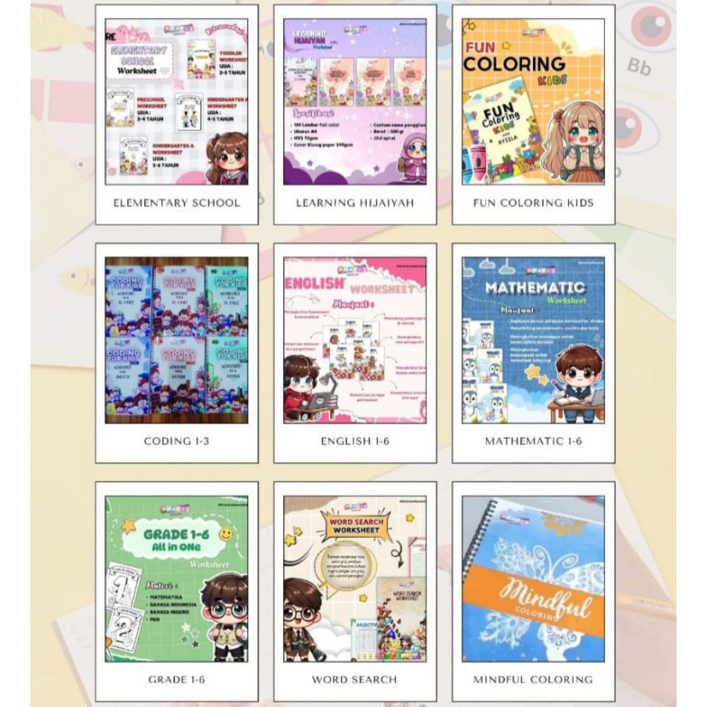 WORKSHEET ANAK WORKSHEET CODING TODDLER MATEMATIKA ENGLISH