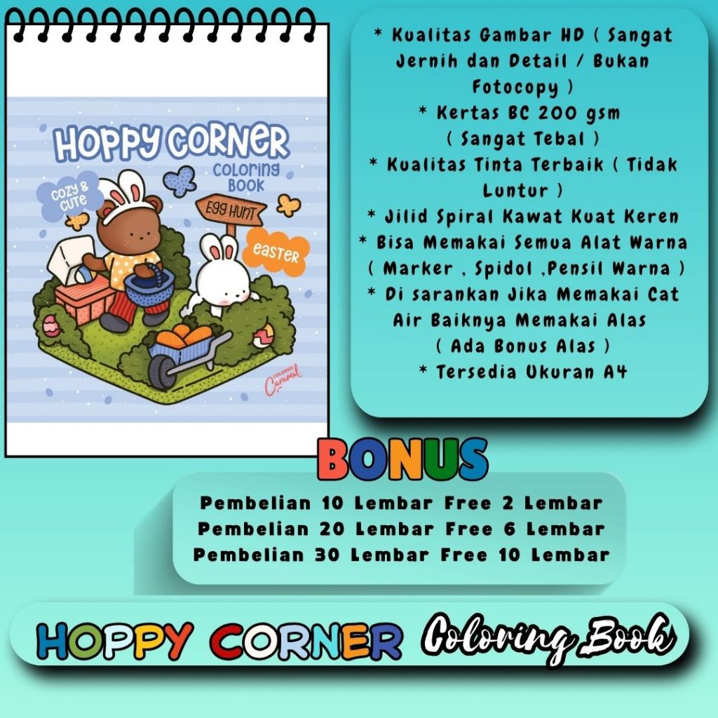 

COZY GARDEN Buku Mewarnai Cute And Comfy Coloring Book Tema Keren Bagus Sketsa Gambar Jelas Jernih HD Kertas Tebal 200 gsm Murah