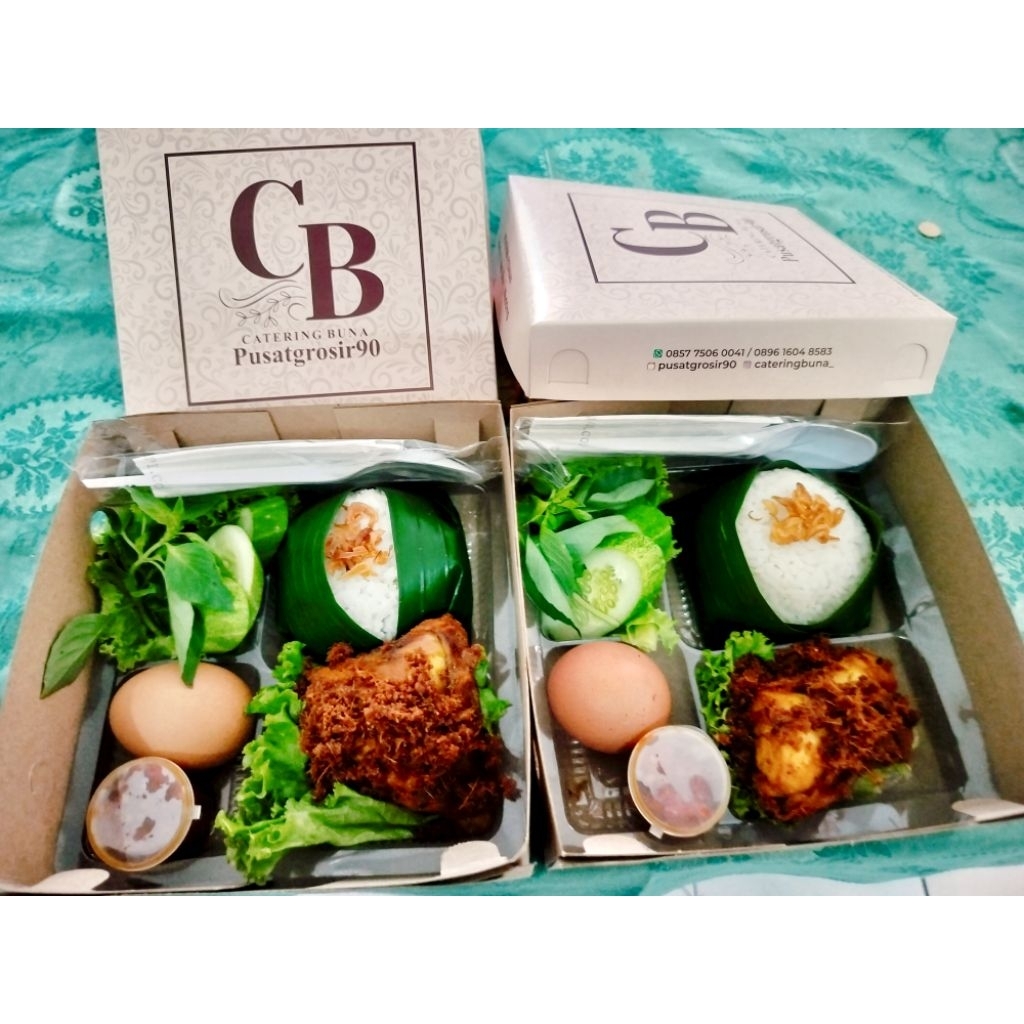 

Paket nasi ayam bakar kemasan dusbox
