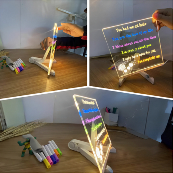 

Papan Gambar Bercahaya LED 20cm USB -Drawing Board dengan Lampu & Spidol Warna - Papan Lukis