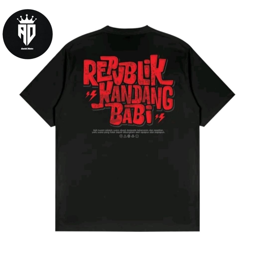 Kaos T-Shirt Republik Kandang Babi Baju Distro Viral Pria Wanita Cotton Combed 24s Premium
