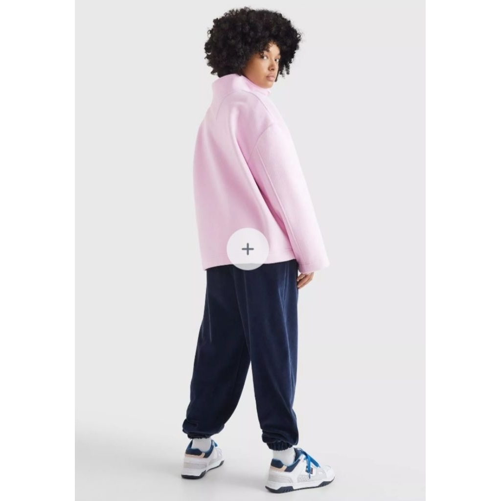 Boxy Half Zip Crop Sweatshirt