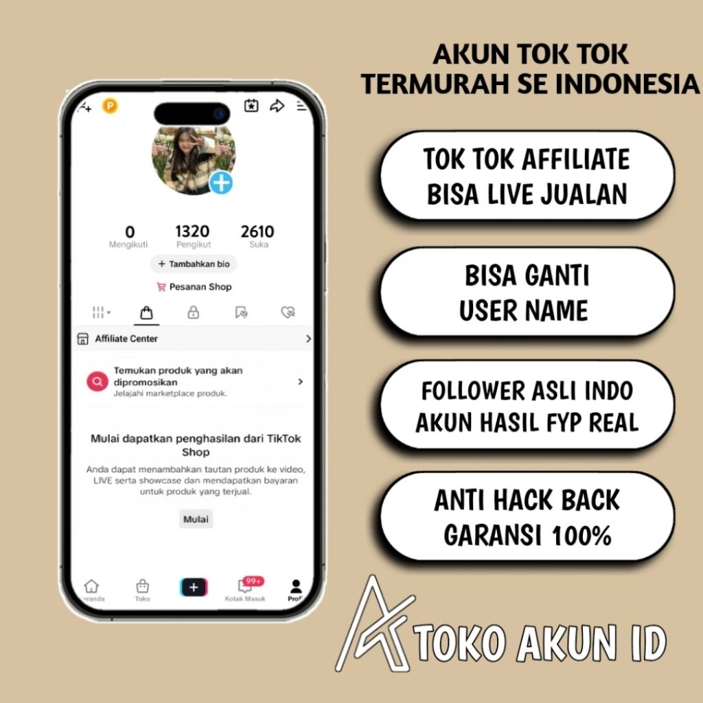 AKUN TOK TOK TERMURAH GARANSI 100%. FOLLOWER 1K - 2K AKUN TOK TOK