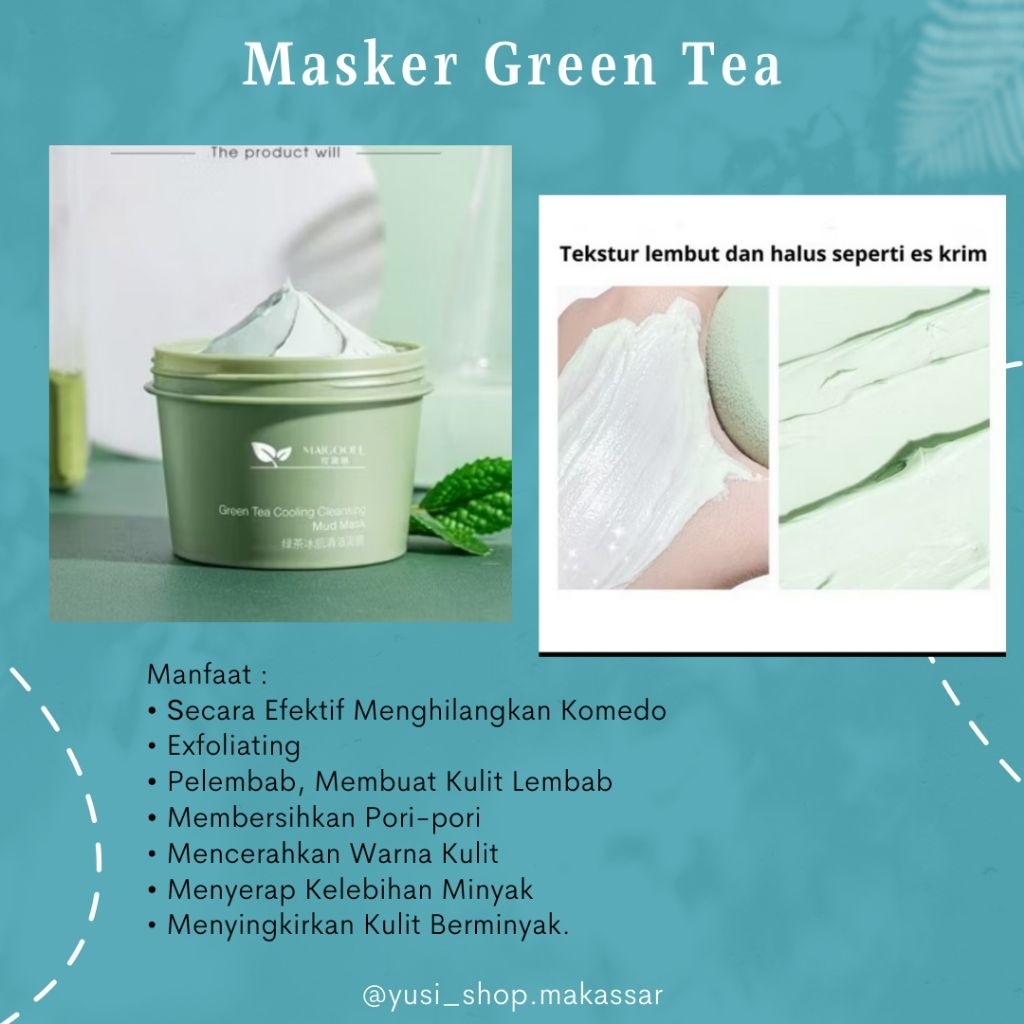MAIGOOLE GREEN TEA CLAY MASK | MASKER WAJAH GREEN TEA